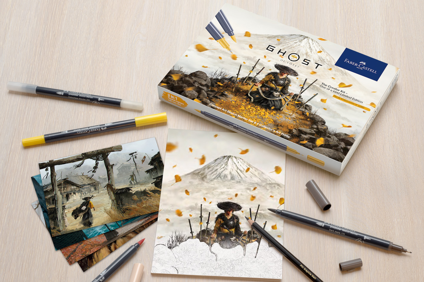Faber-Castell bringt limitiertes Ghost of Yōtei Creator Kit auf den Markt