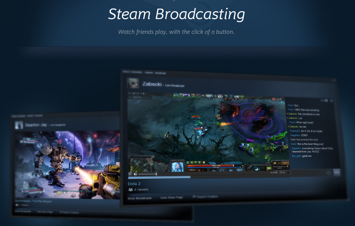 Steam Broadcasting gestartet